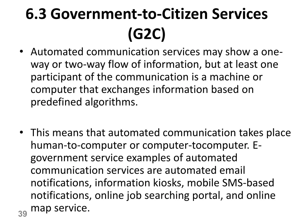 6 3 government to citizen services g2c automated