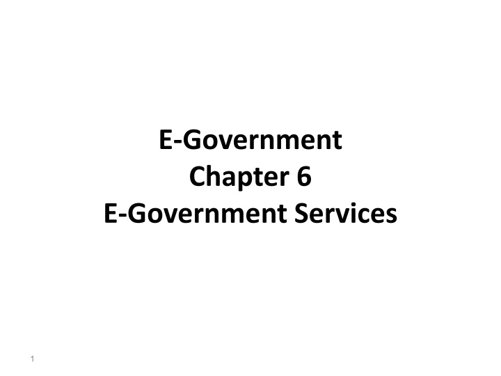 e government chapter 6 e government services