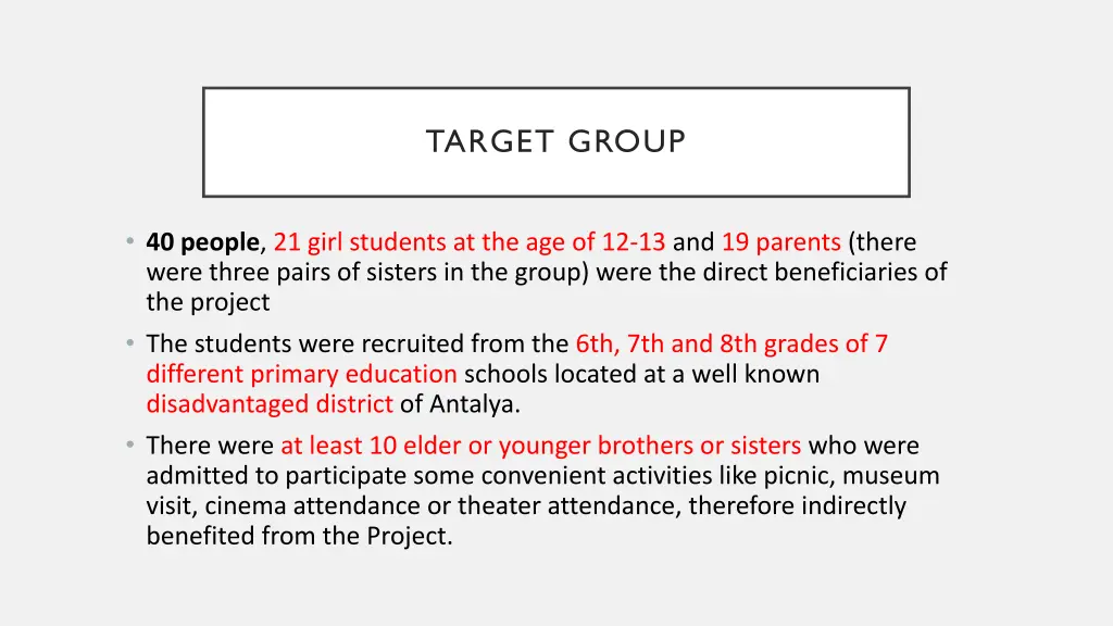 target group