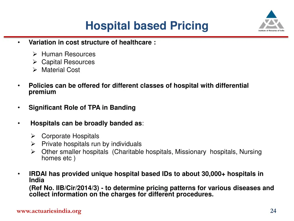 hospital based pricing
