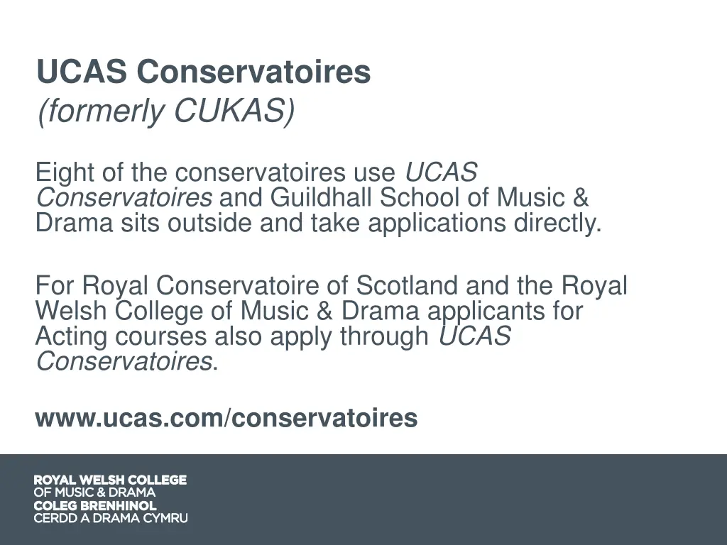 ucas conservatoires formerly cukas