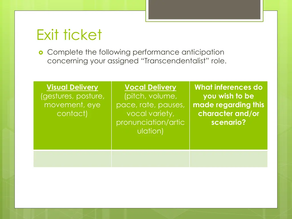 exit ticket