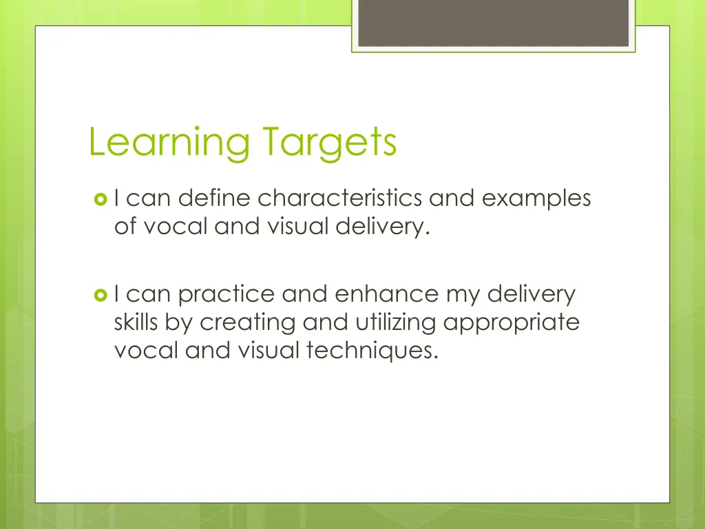 learning targets