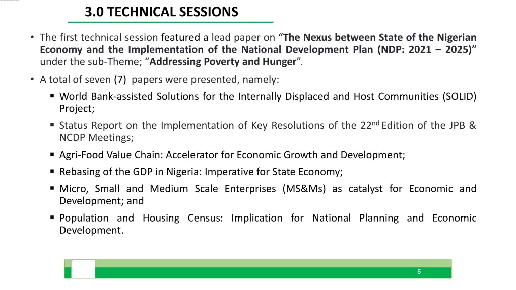 3 0 technical sessions