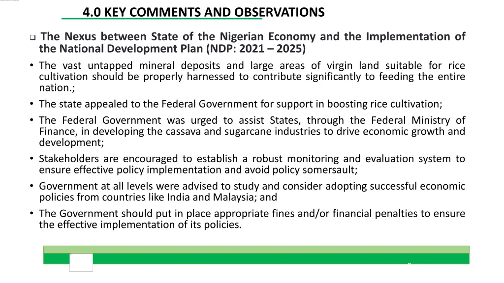 4 0 key comments and observations