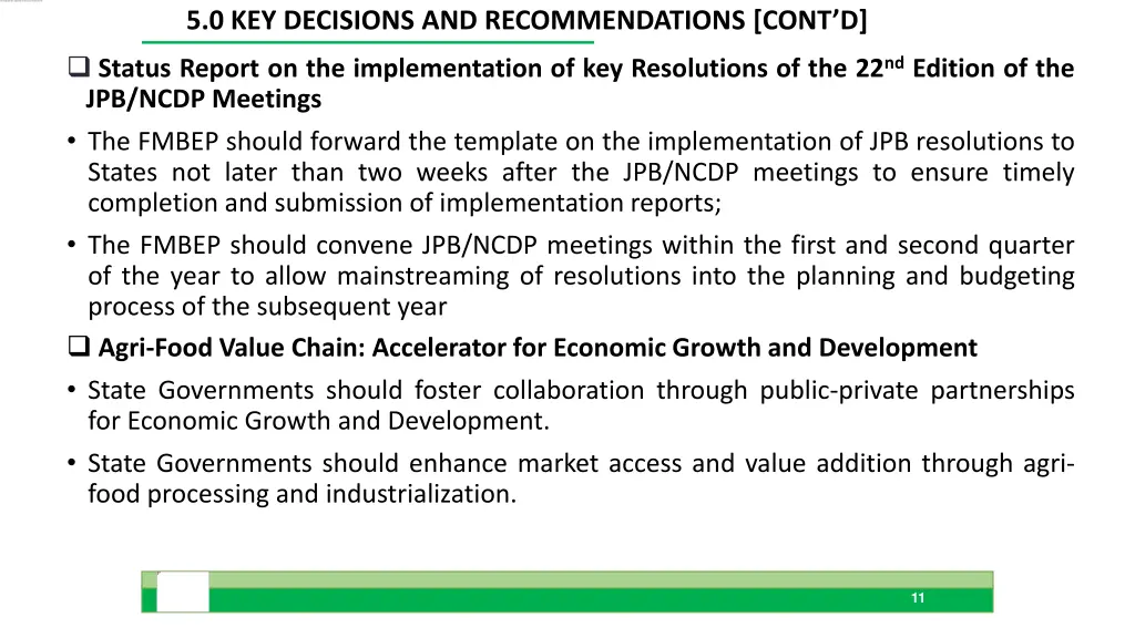 5 0 key decisions and recommendations cont d