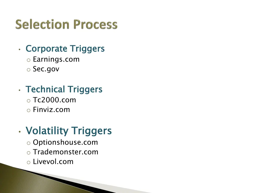 corporate triggers o earnings com o sec gov