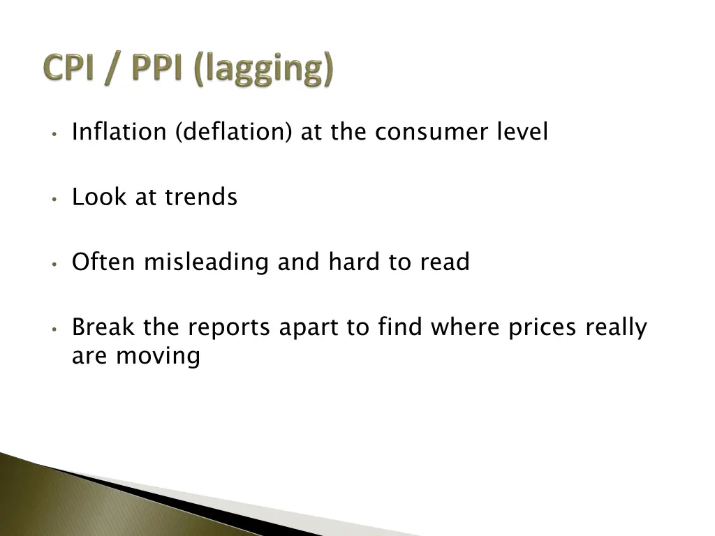 inflation deflation at the consumer level