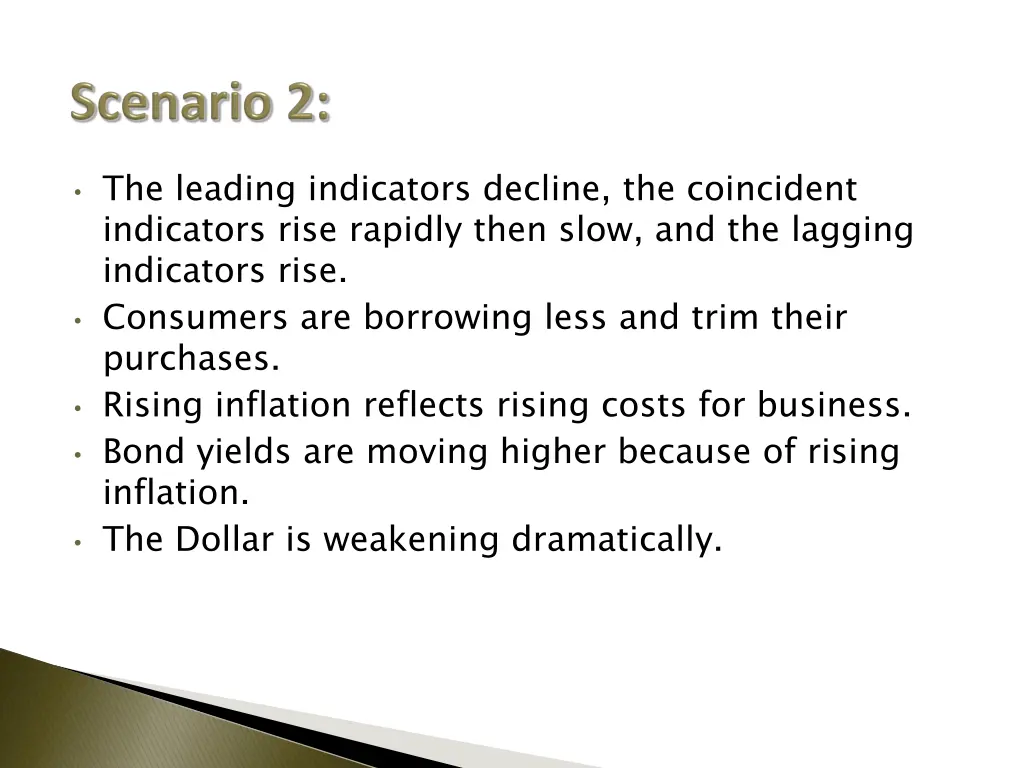 the leading indicators decline the coincident