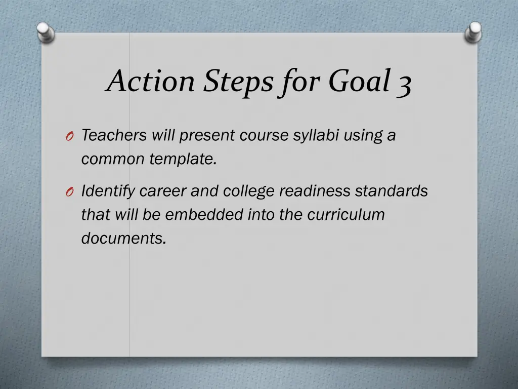 action steps for goal 3 1
