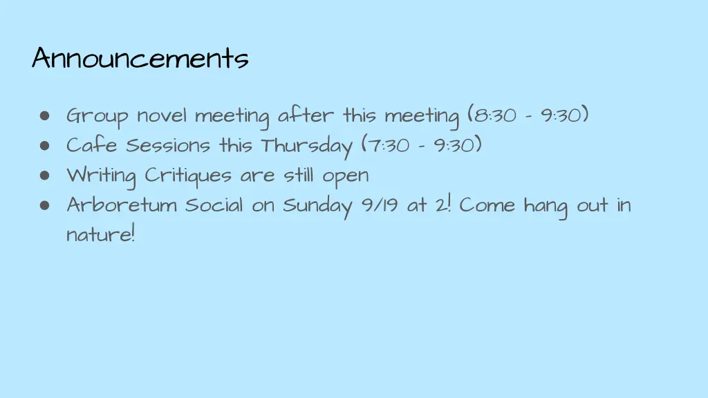 announcements