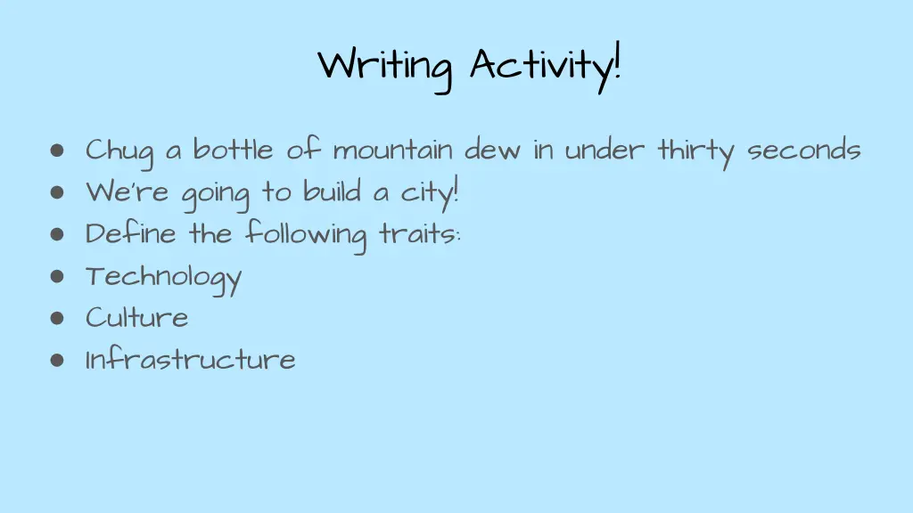 writing activity