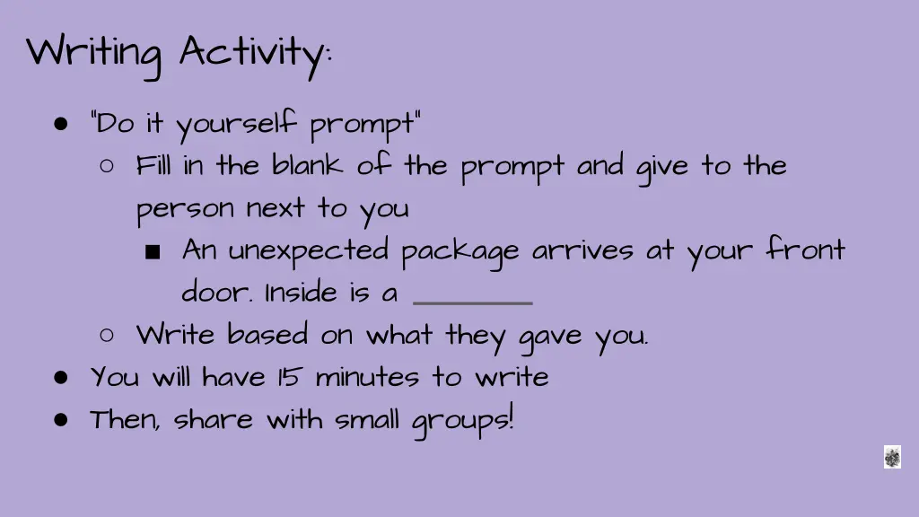 writing activity