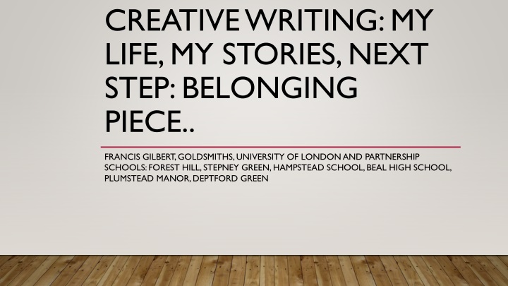 creative writing my life my stories next step