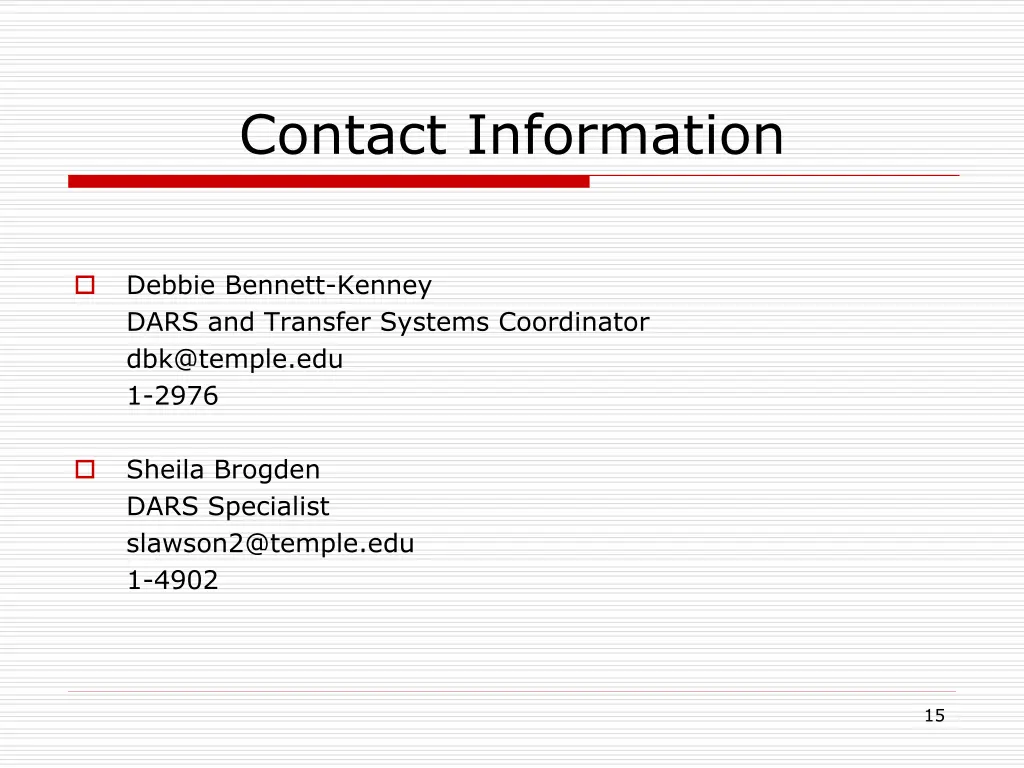 contact information