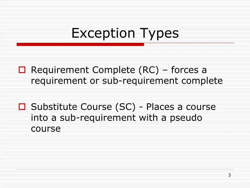 exception types