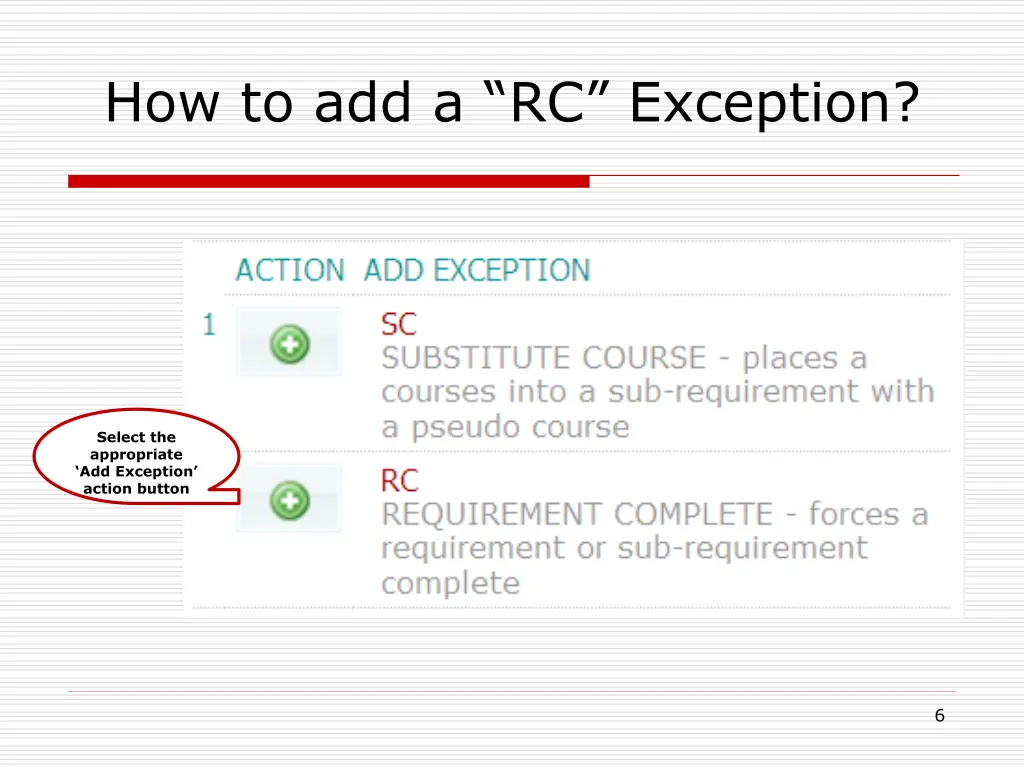 how to add a rc exception