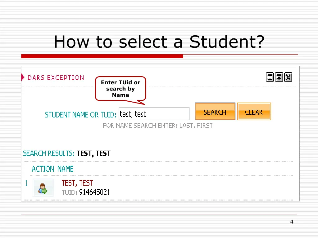 how to select a student
