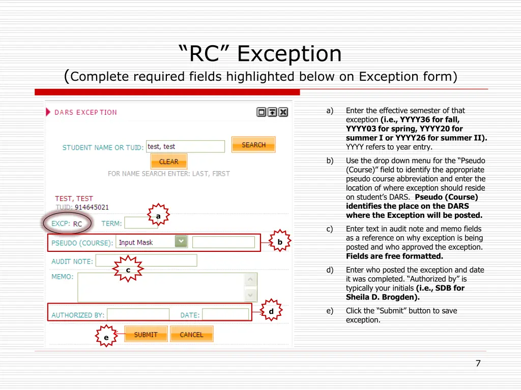 rc exception