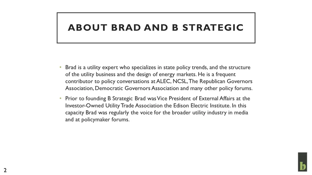 about brad and b strategic