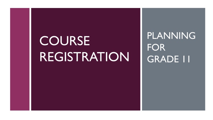 planning for grade 11
