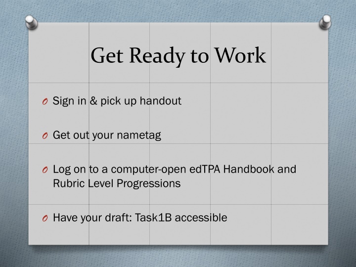get ready to work