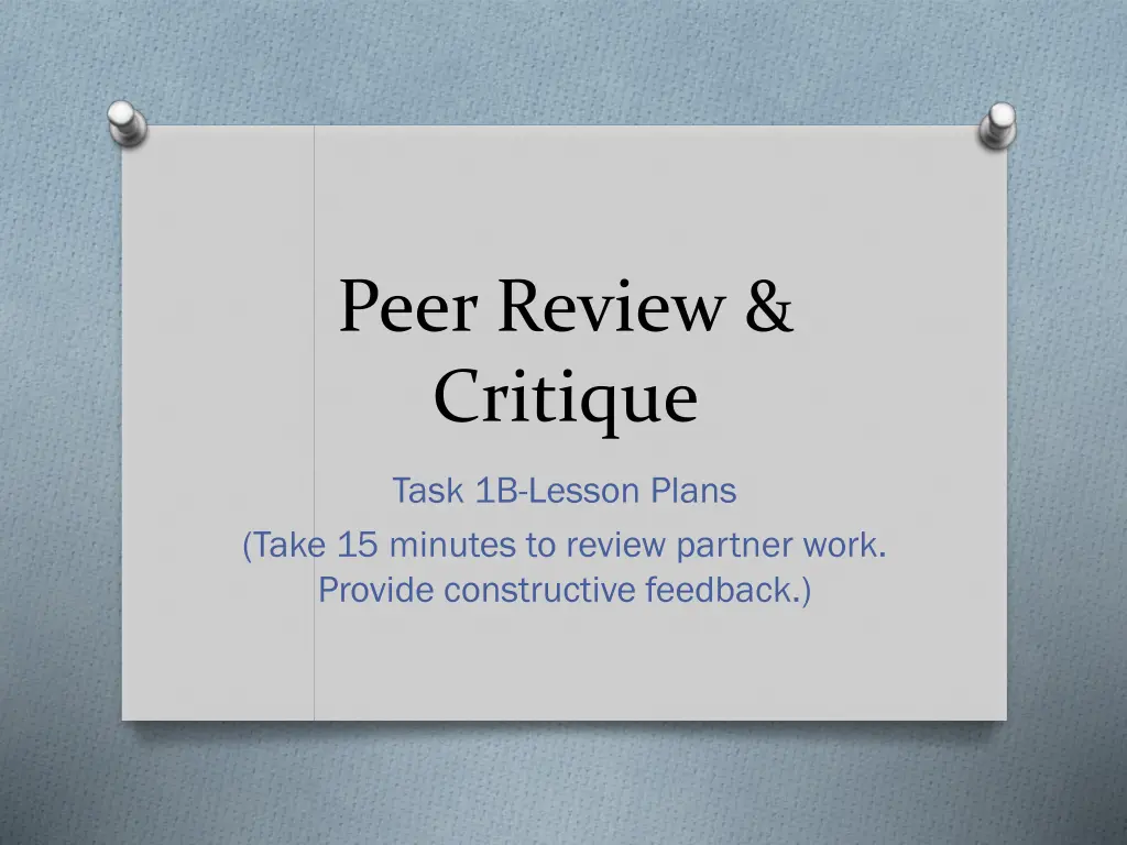 peer review critique