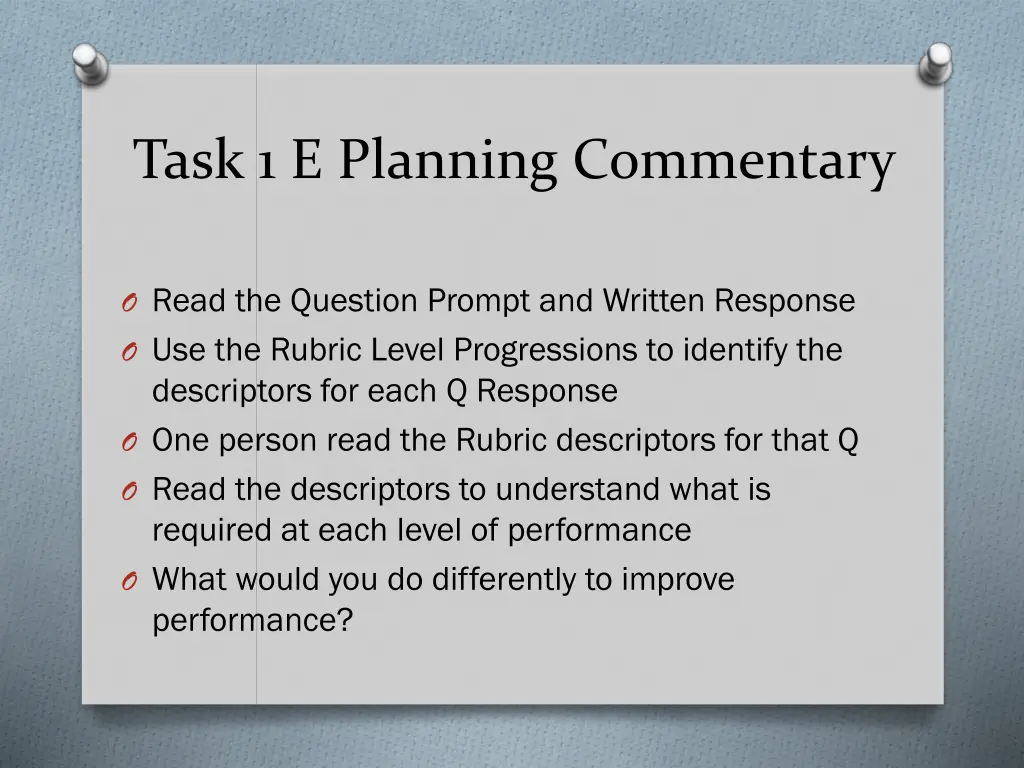 task 1 e planning commentary