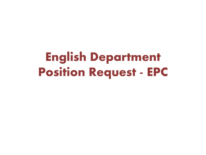 english department position request epc