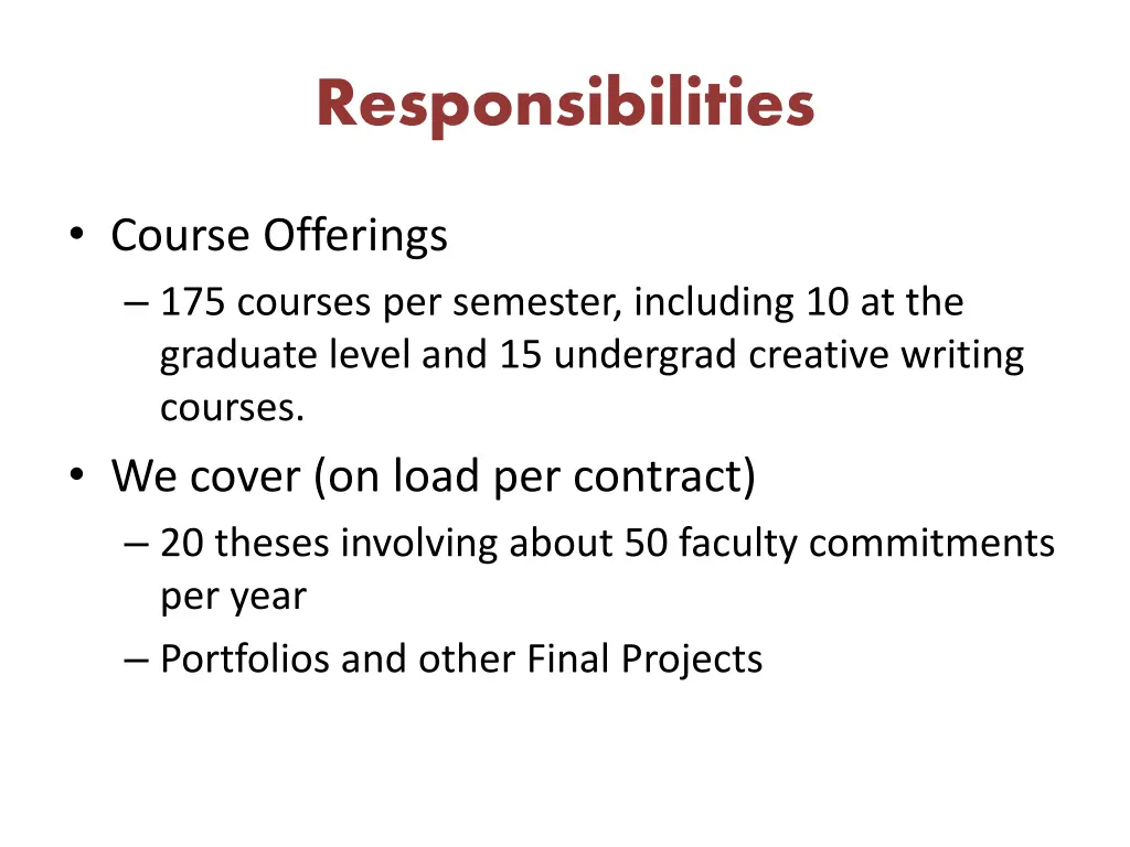 responsibilities