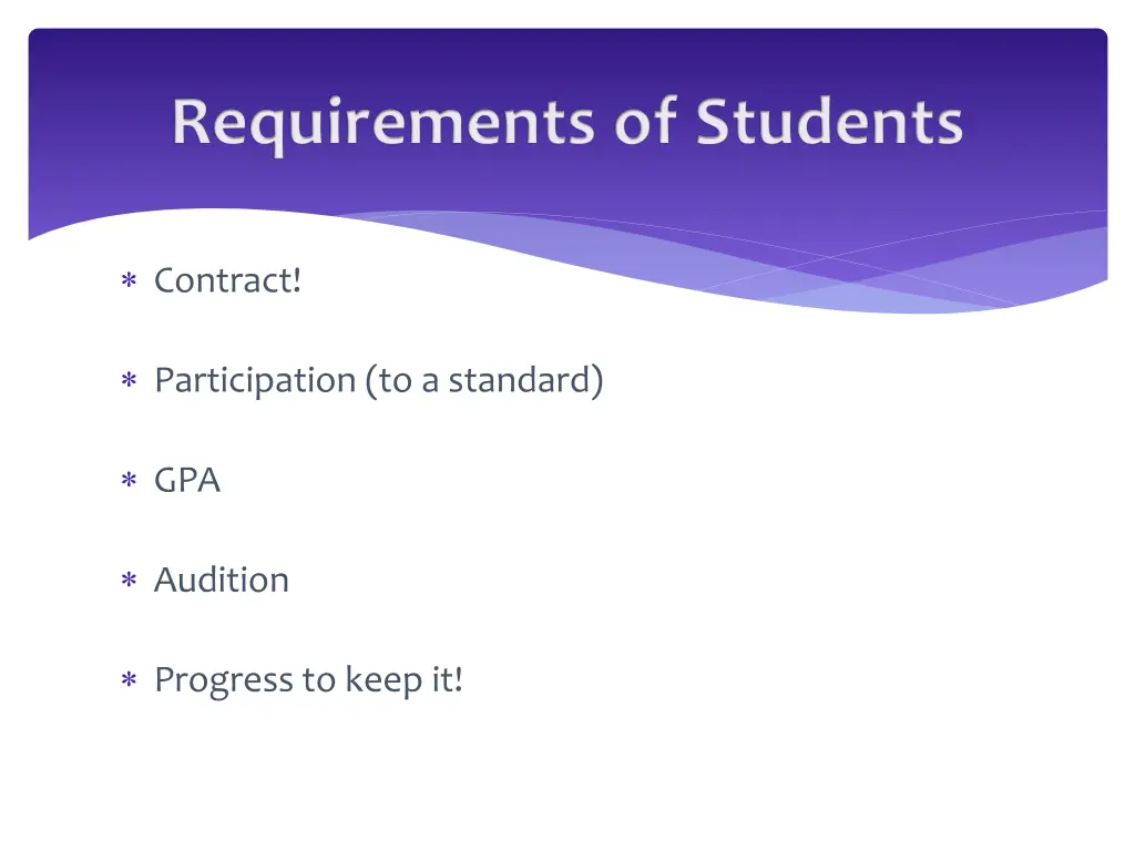 requirements of students