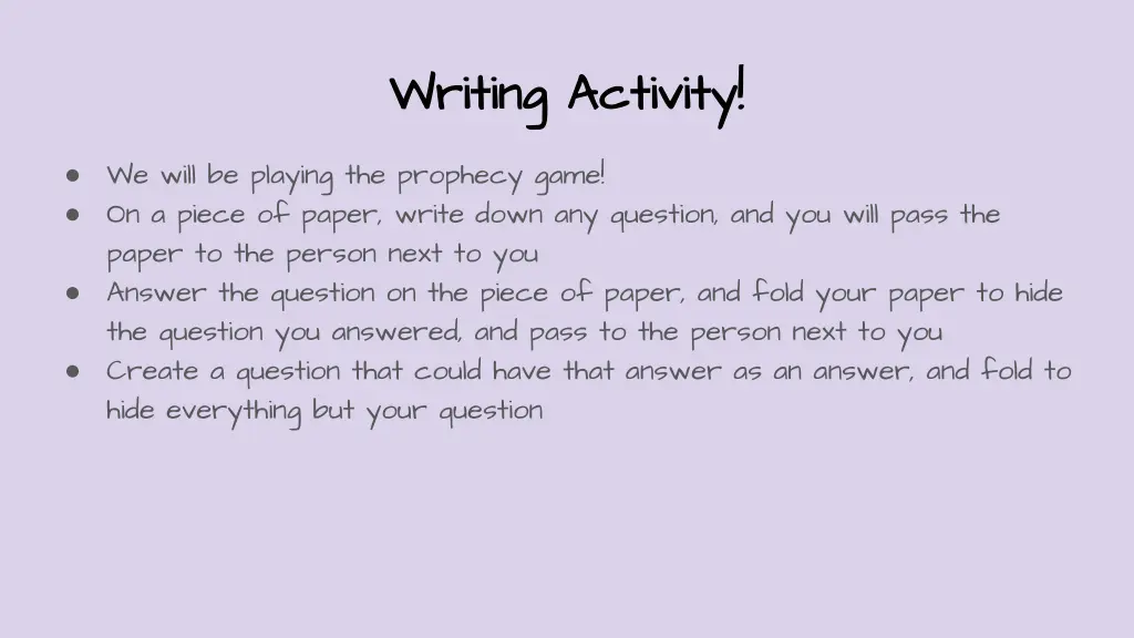 writing activity writing activity