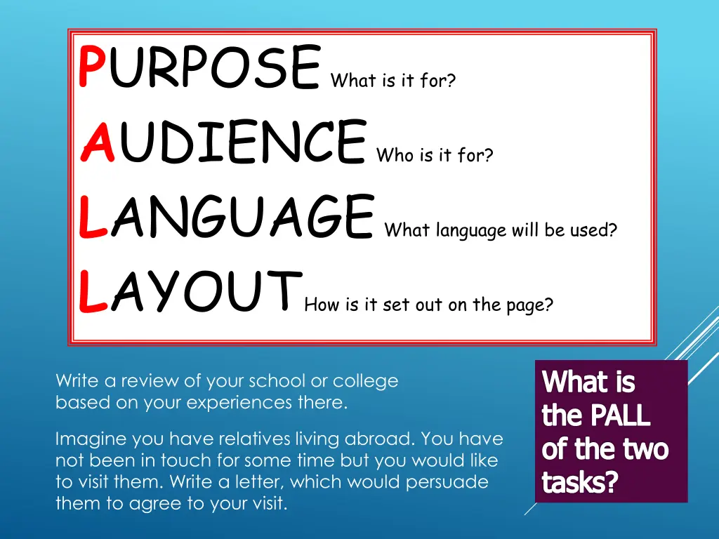 p urpose what is it for a udience
