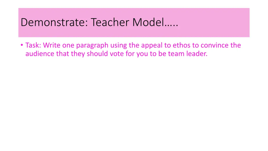 demonstrate teacher model