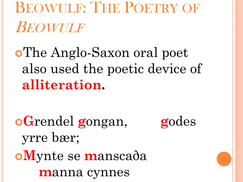 b eowulf t he p oetry of b eowulf