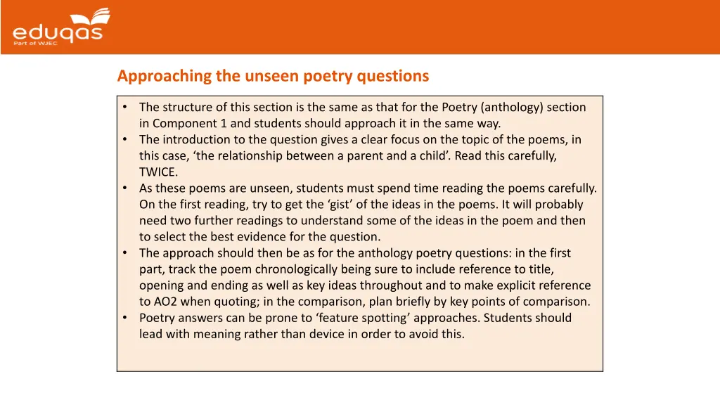 approaching the unseen poetry questions