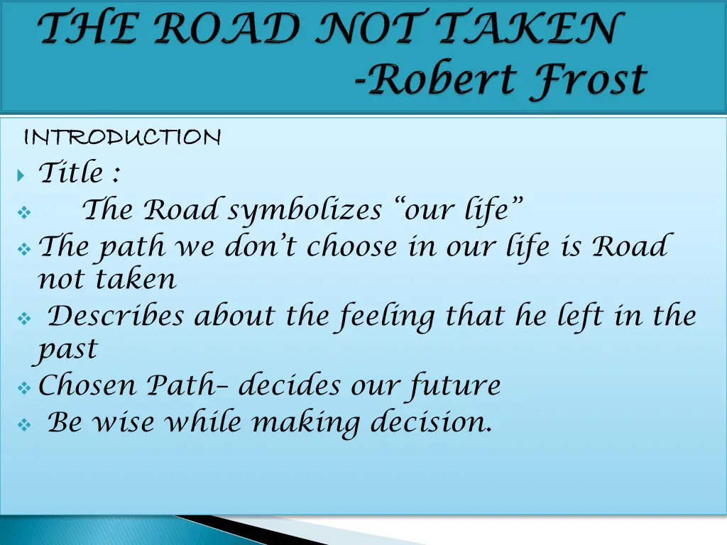 introduction introduction title the road