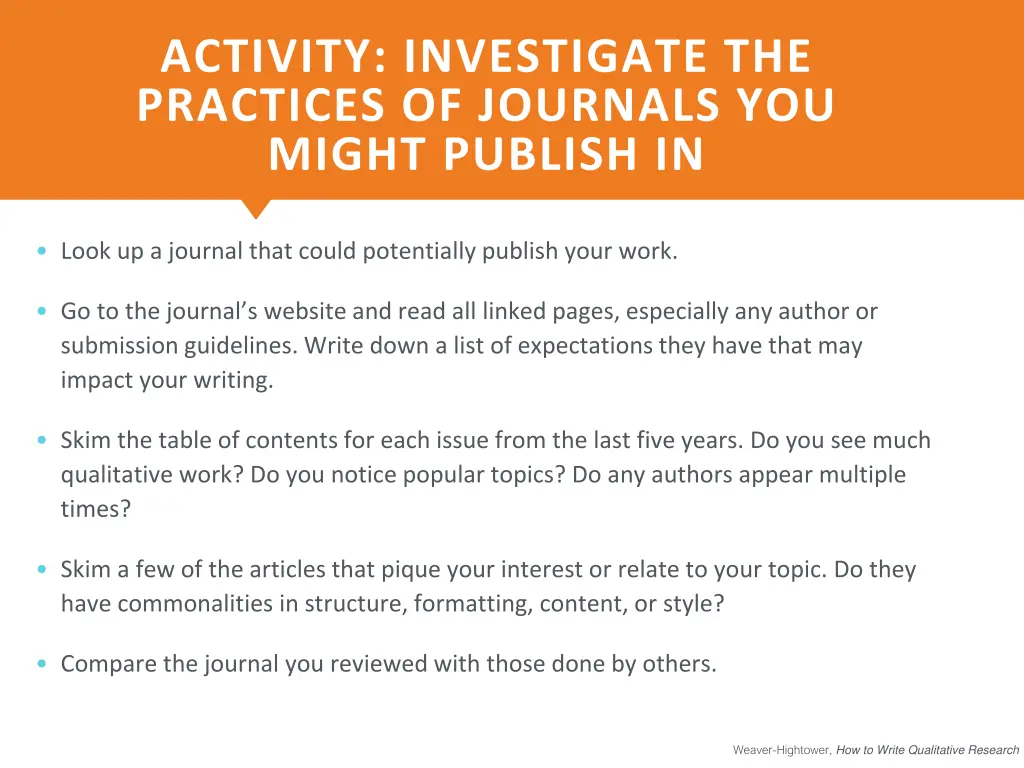 activity investigate the practices of journals