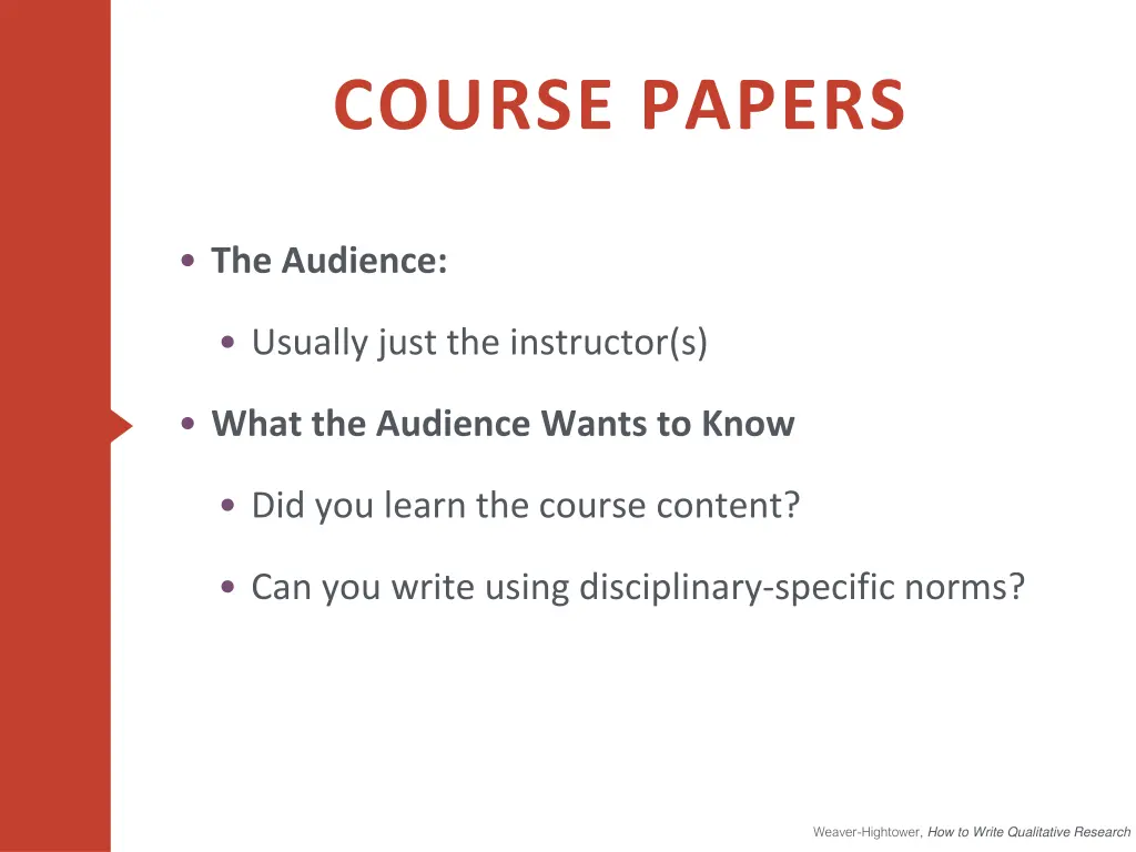 course papers