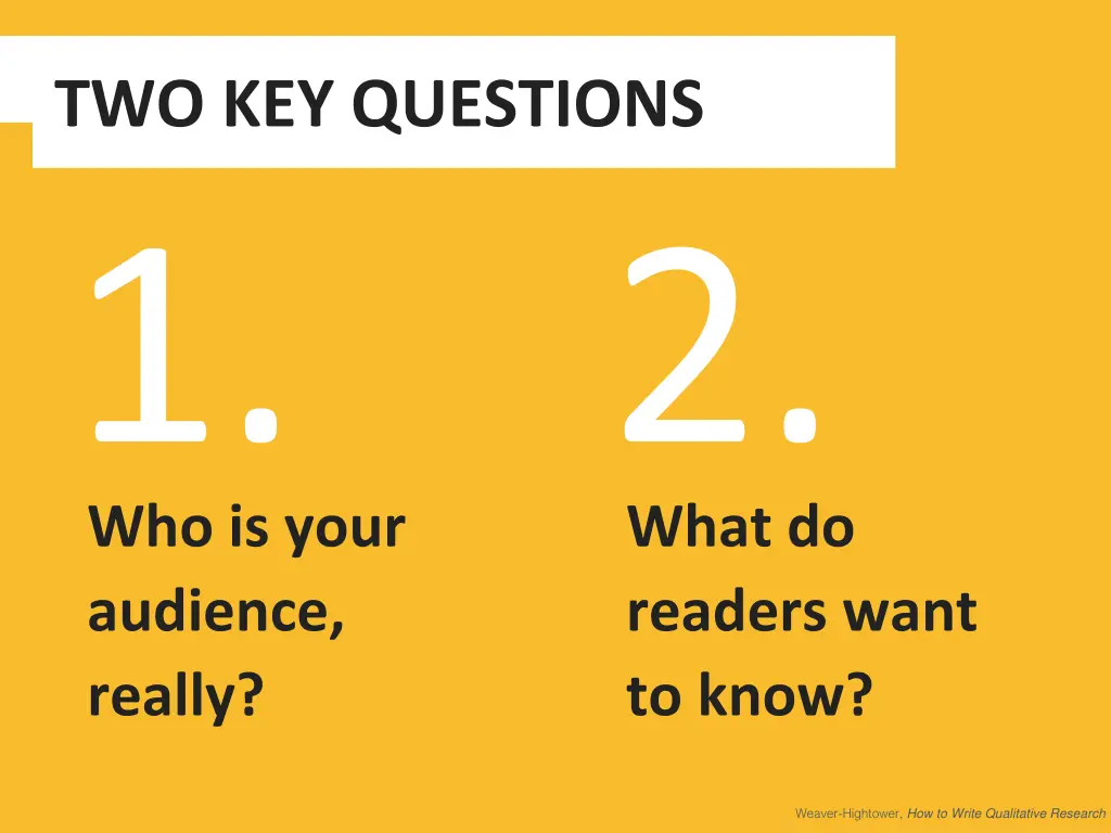 two key questions