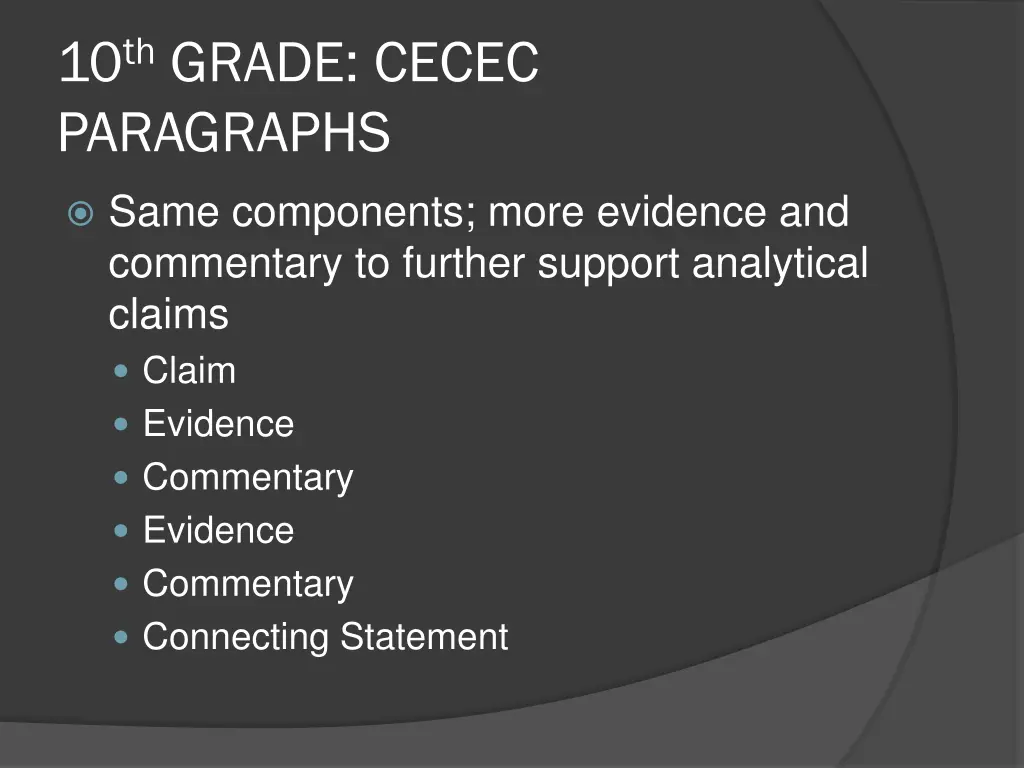10 th grade cecec paragraphs