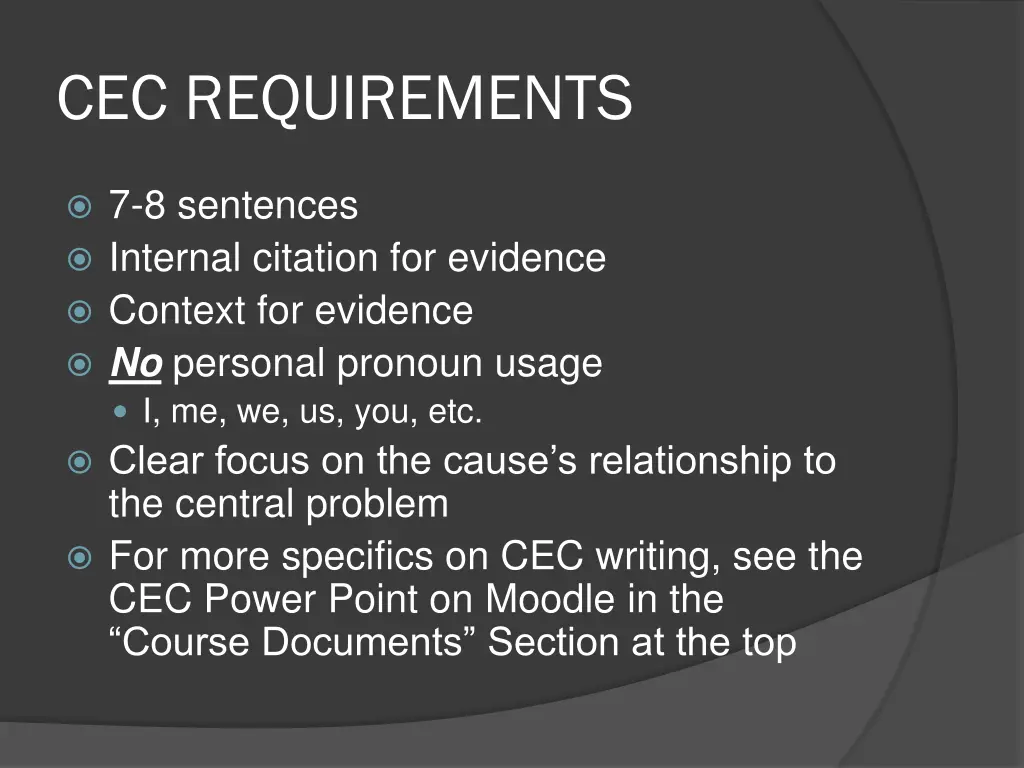 cec requirements