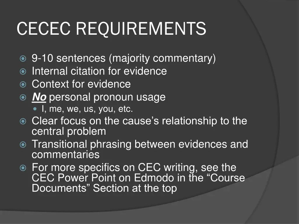 cecec requirements