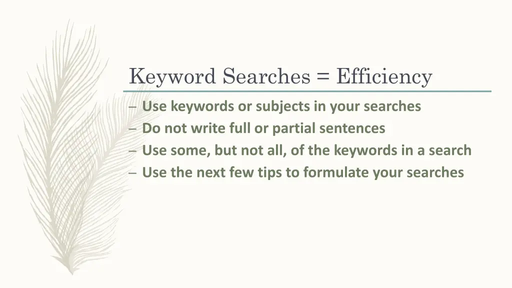 keyword searches efficiency