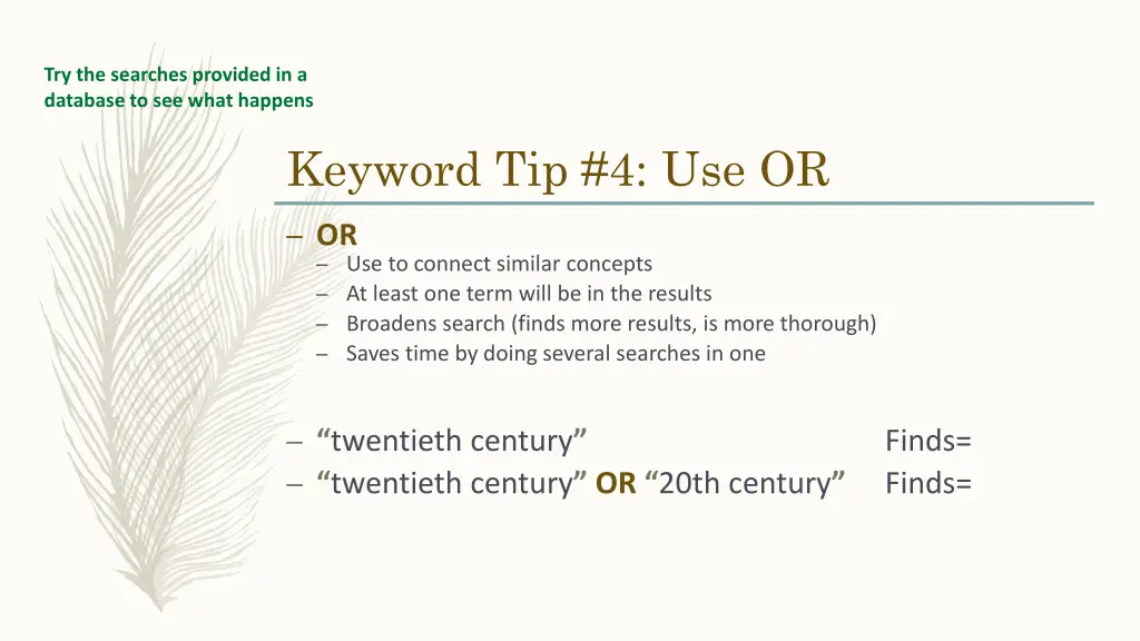try the searches provided in a database 3