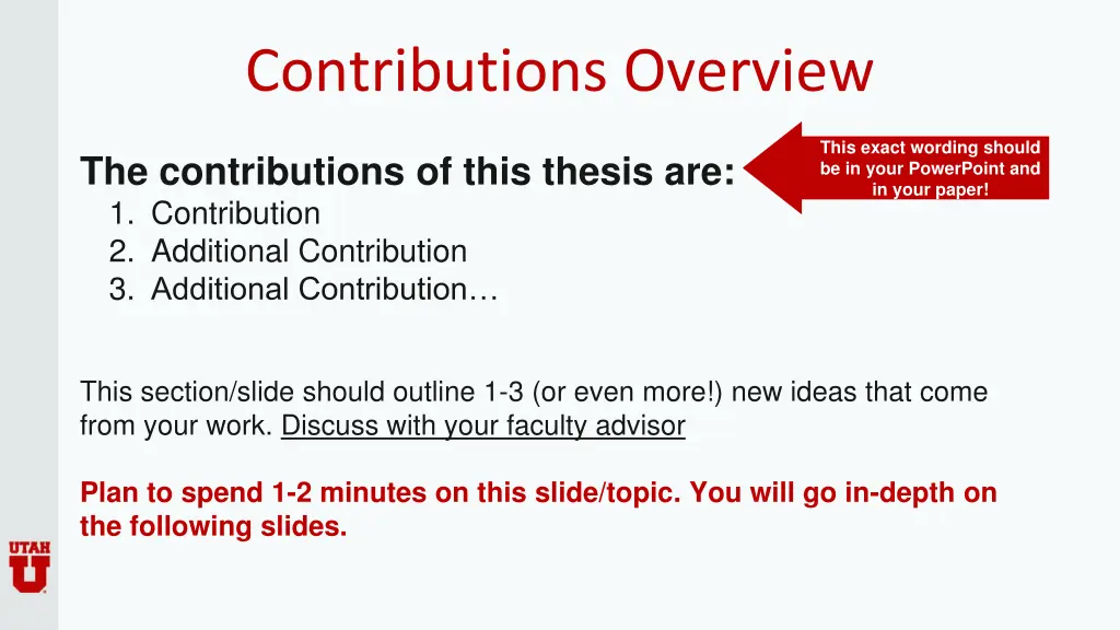 contributions overview