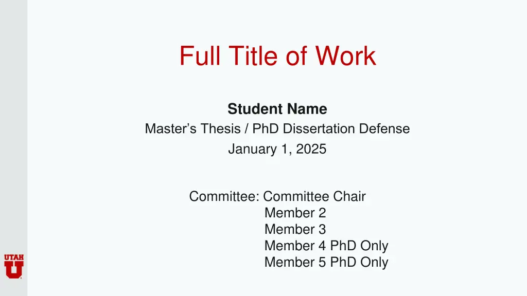 full title of work