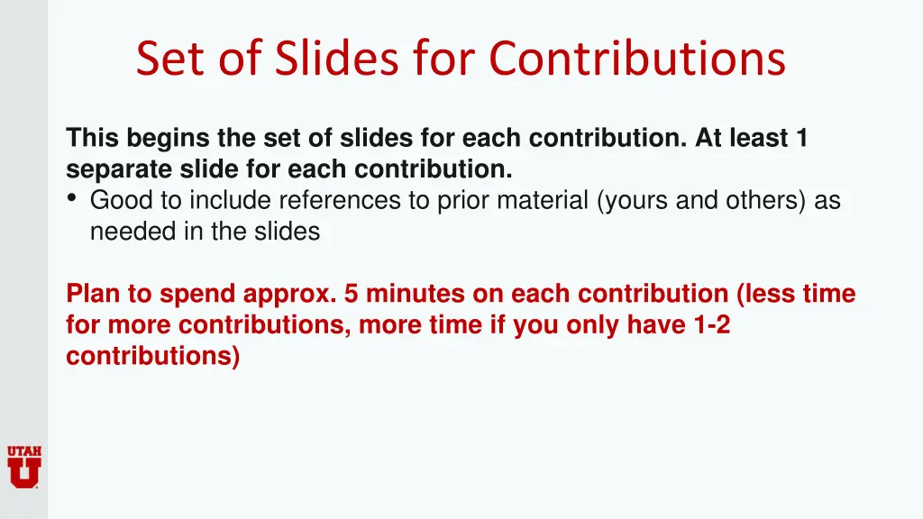 set of slides for contributions