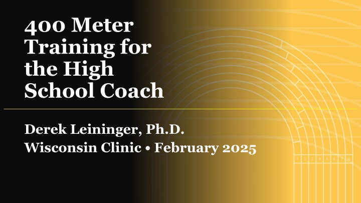 400 meter training for the high school coach