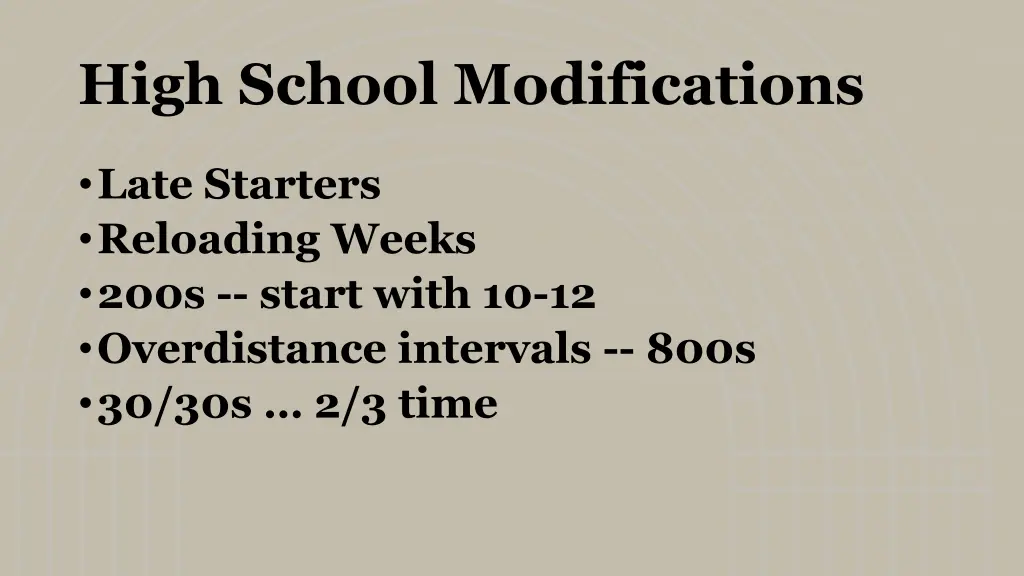high school modifications